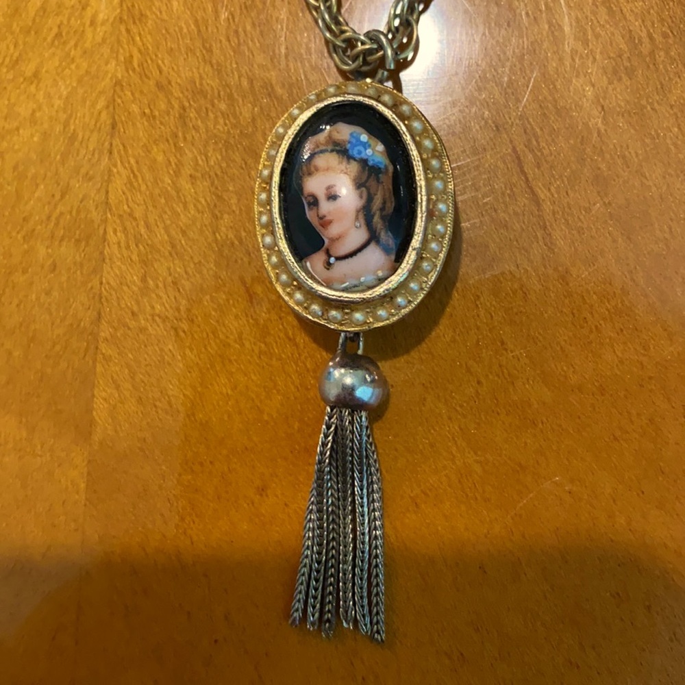 Vintage Made in France Necklace (Hand Painted)